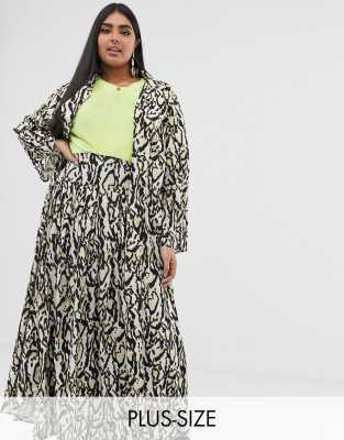 Verona Curve - Maxirok met luipaardprint-Bruin Bruin