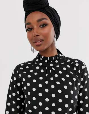 polka dot long sleeve top