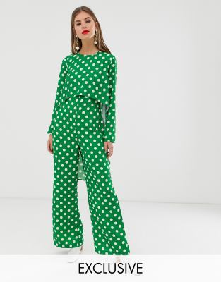 polka dot jumpsuit long sleeve