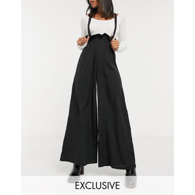 Verona wide leg pants with suspender straps | ASOS