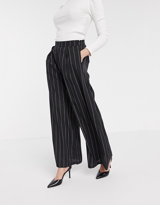 Verona wide leg tailored trousers in stripe co-ord