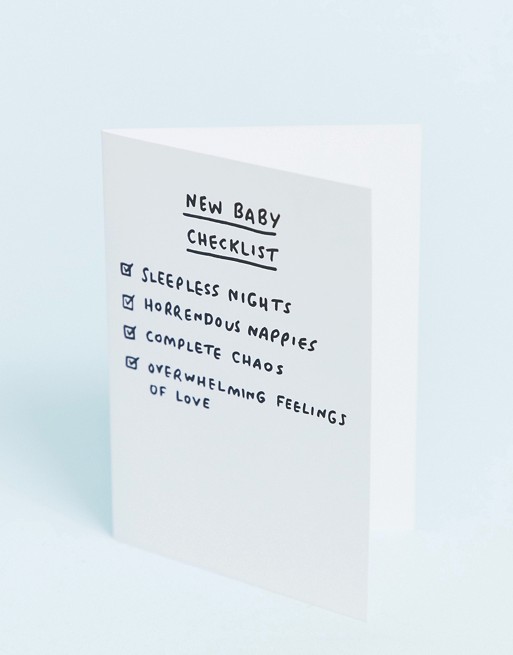 Veronica Dearly new baby checklist card