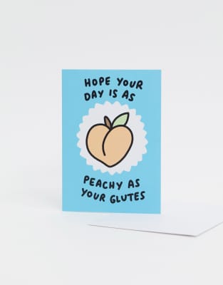 Veronica Dearly Veronica Dearly peachy as your glutes birthday card-Multi