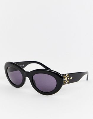 Versace - 0VE4355B - Boxy ovale zonnebril-Zwart