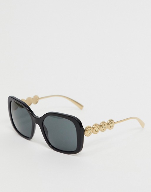 Versace 0VE4375 oversized square sunglasses in black
