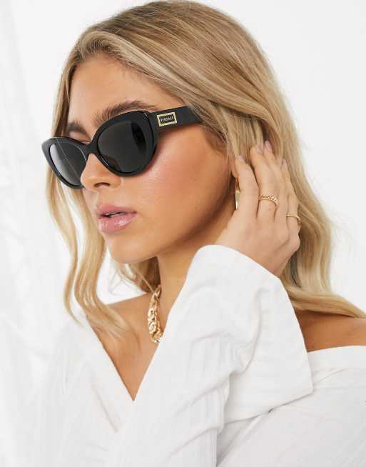 Versace black best sale cat eye sunglasses