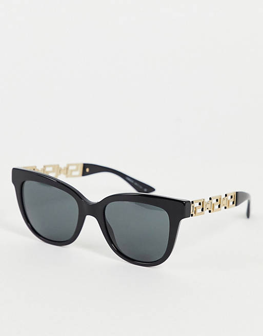 Versace – 0VE4394 – Damskie okulary przeciwsłoneczne oversize w okrągłych, czarnych oprawkach