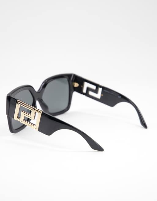Versace 0VE4402 oversized square sunglasses in black | ASOS display picture 3