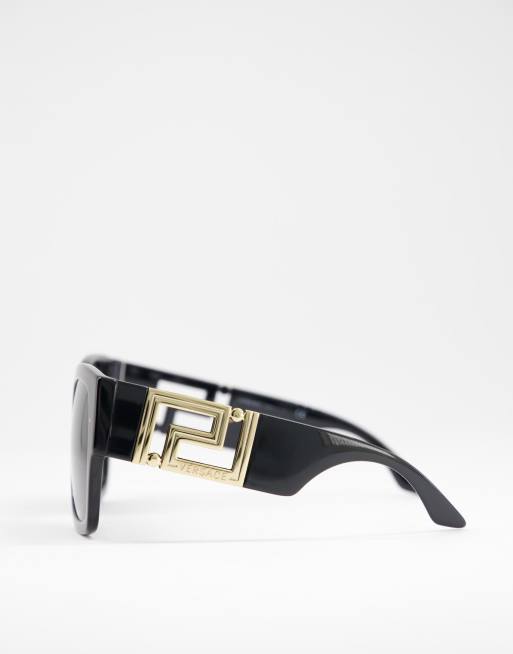 Versace Women’s Black Oversized Square Sunglasses OVE4402 Versace 0VE4402 oversized square sunglasses in black | ASOS main image 3