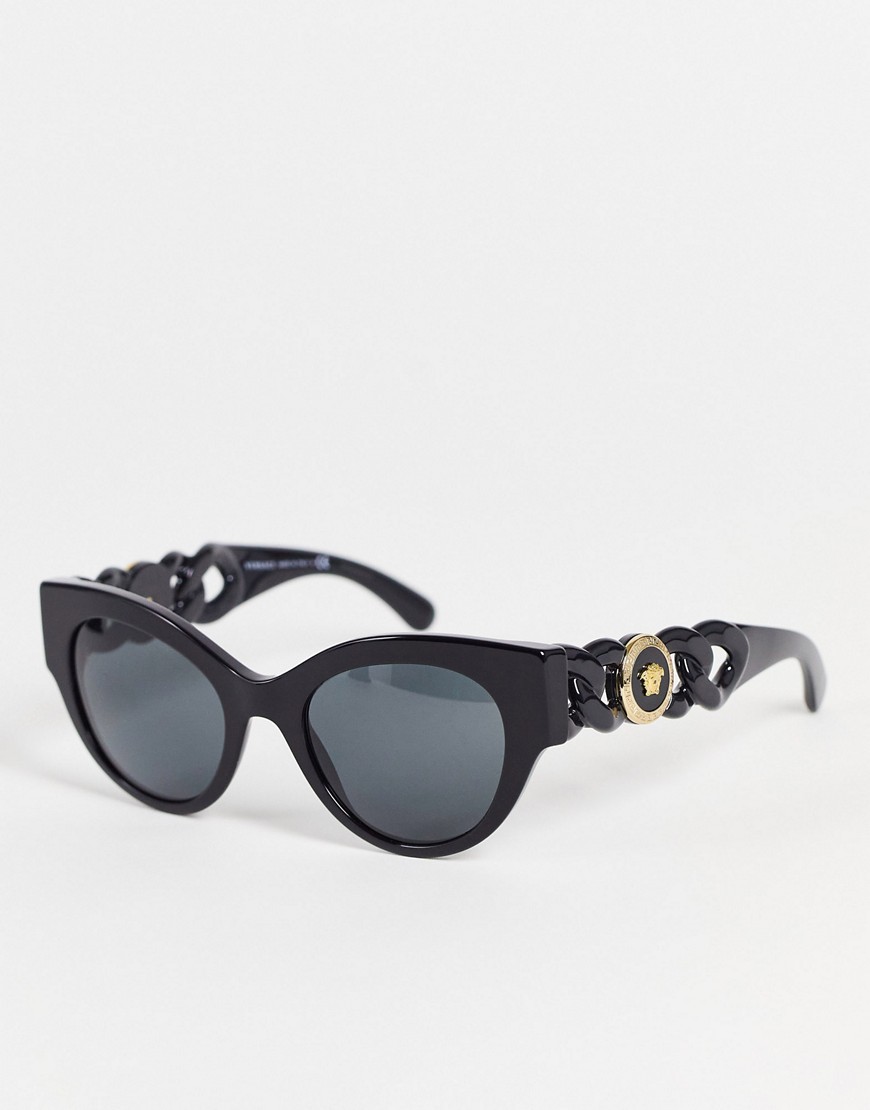 versace 0ve4408 cat eye sunglasses in black