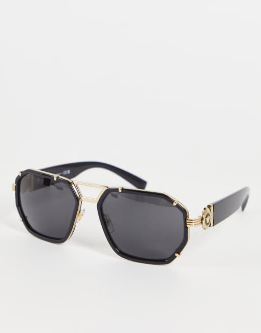 Special Project Aviator Sunglasses in Black - Versace