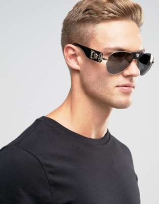 versace aviator sunglasses with removable leather medusa