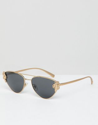 Versace - cat eye-solbriller med medusadetalje-Guld