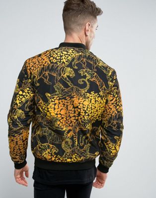 Versace Jeans Bomber Jacket In Tiger 