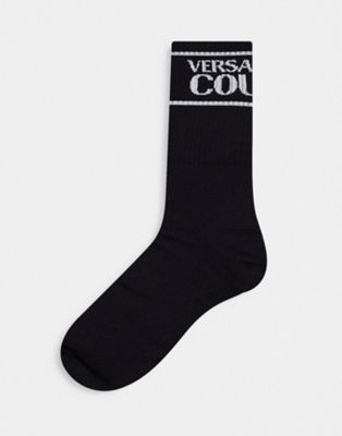 Versace Jeans Couture band logo socks in black