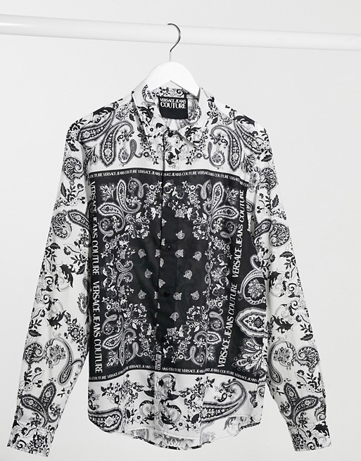 Versace Jeans Couture bandana panel shirt in black