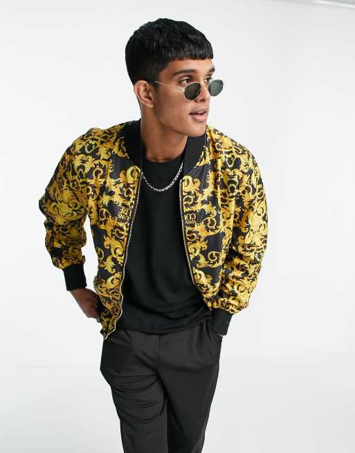 Versace baroque print bomber on sale jacket