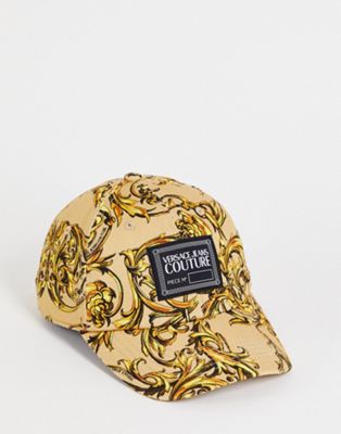 Versace Jeans Couture baroque print cap in sand