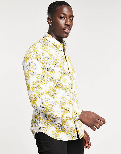 Versace Jeans Couture baroque print shirt in white