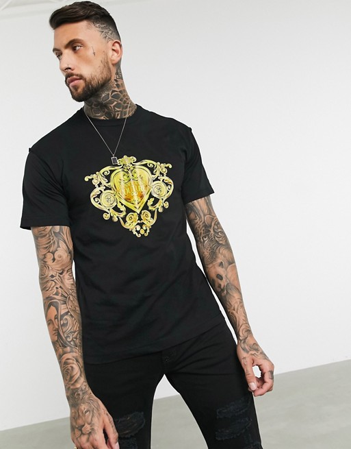 Versace Jeans Couture baroque print t-shirt in black