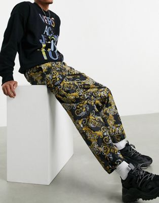 Versace Jeans Couture baroque print track joggers in black - ASOS Price Checker