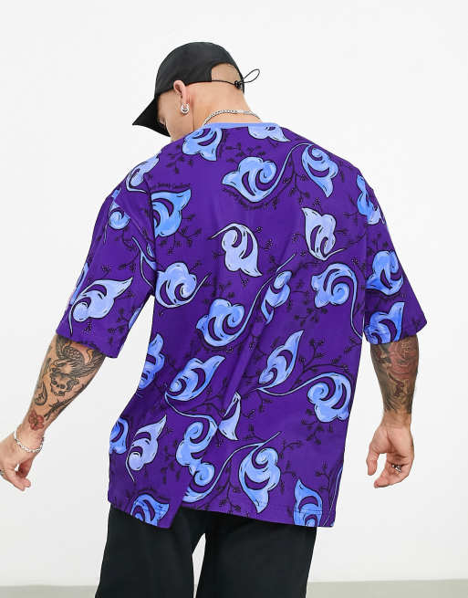 Versace Jeans Couture baroque t-shirt in purple, 2 of 4