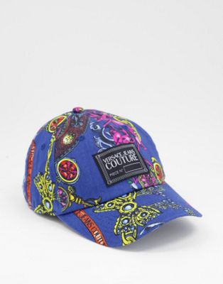 Versace Jeans Couture barqoue print cap in blue