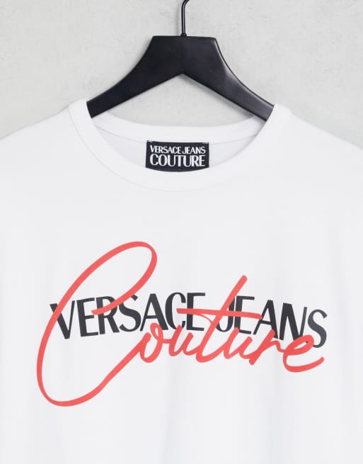 Versace Jeans Couture – Biały T-shirt z logo w stylu lat 90., 2 z 4