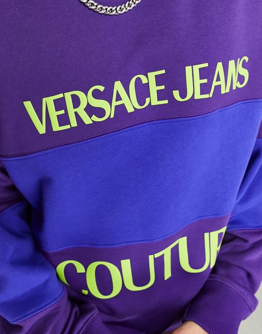 Versace Jeans Couture block oversize sweatshirt in blue