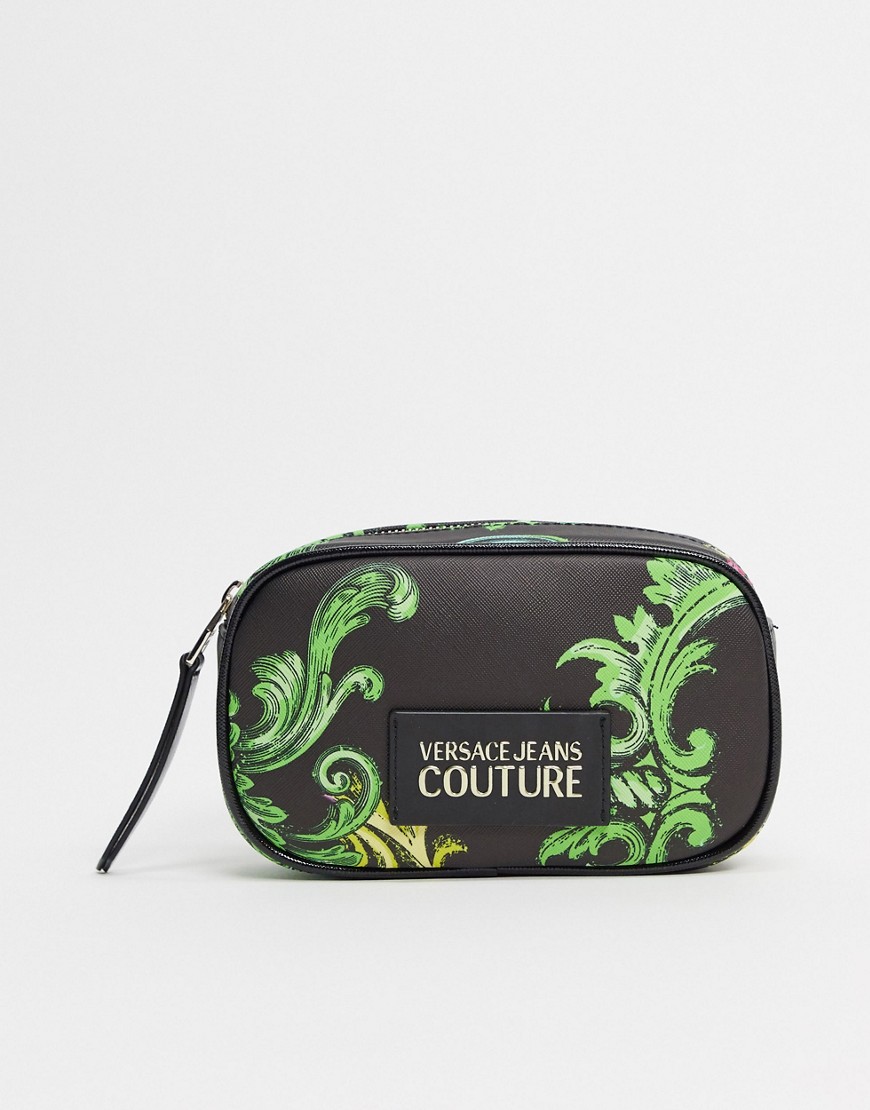 Versace Jeans Couture - Bæltetaske med print af slyngplante-Sort