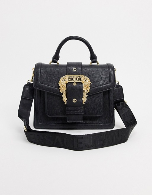 Versace Jeans Couture buckle satchel bag in black