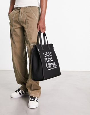 Versace Jeans Couture script tote bag in black - ASOS Price Checker