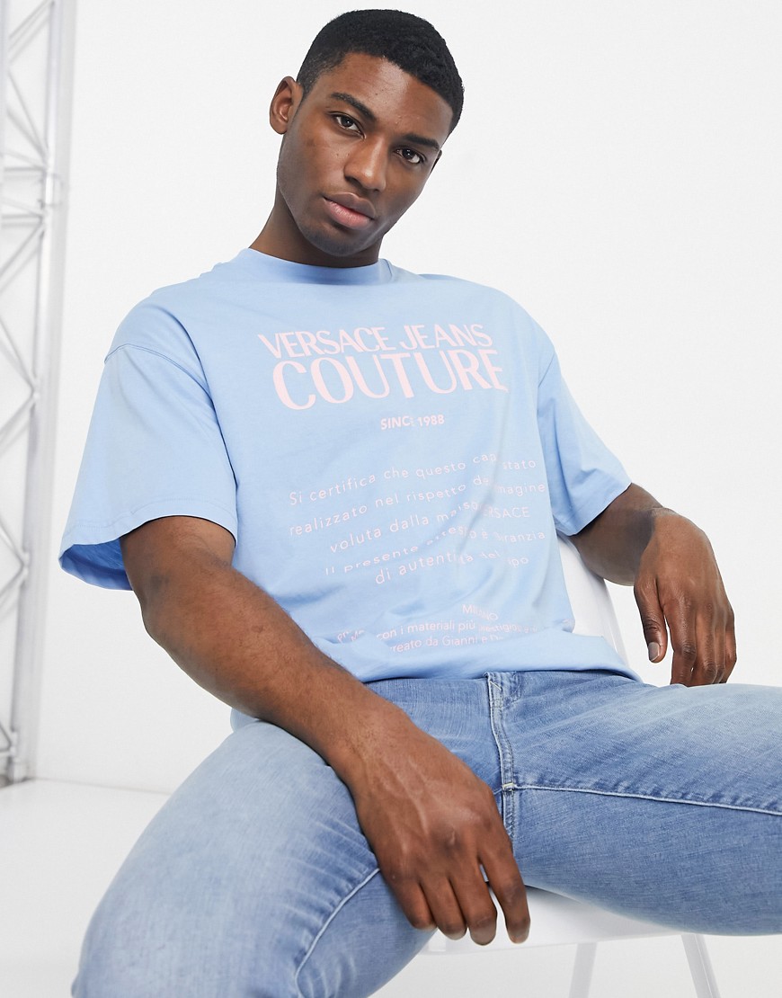 Versace Jeans Couture care label logo t-shirt in blue
