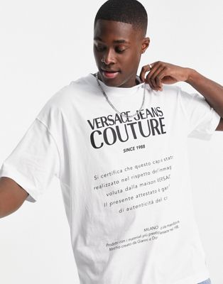 Versace Jeans Couture care label logo t-shirt in white