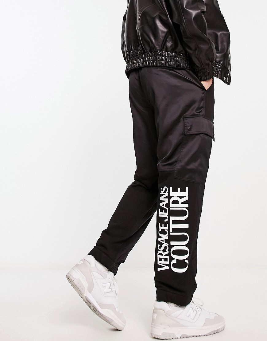 Versace Jeans Couture cargo nylon joggers in black
