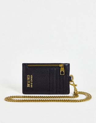 Versace Jeans Couture chain card holder in black