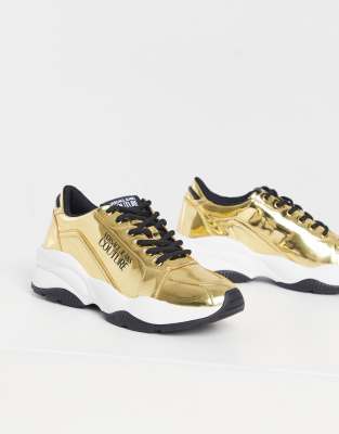gold chunky trainers