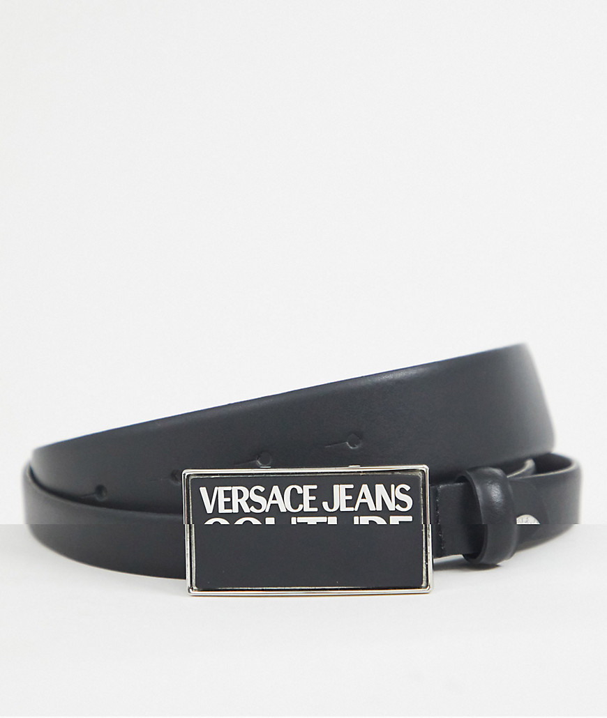 Versace Jeans Couture - Cintura con logo grande nera-Nero