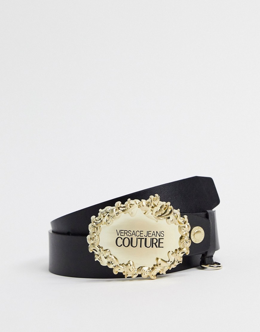 Versace Jeans Couture - Cintura nera con logo stile western-Nero
