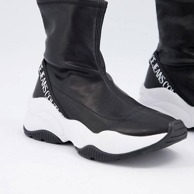 Vulkaan Menda City Kinderrijmpjes Versace Jeans Couture coated sock sneakers in black | ASOS