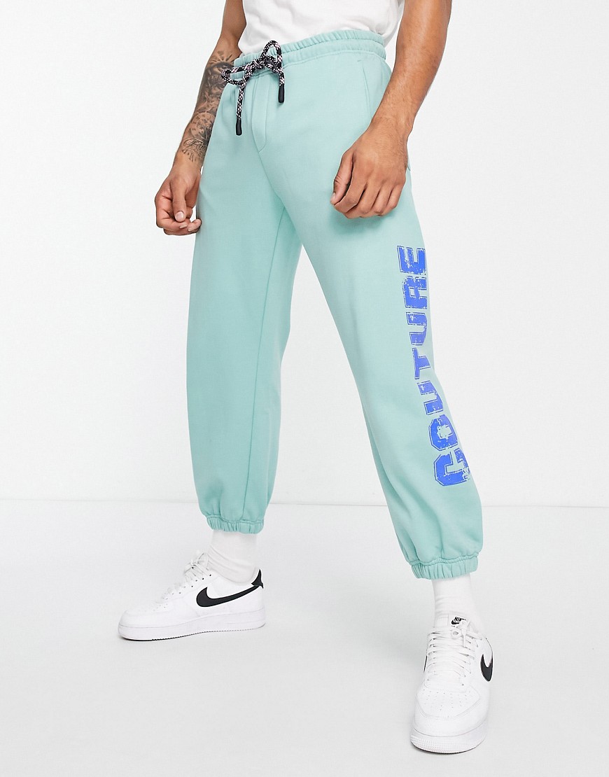 versace jeans couture college joggers in green