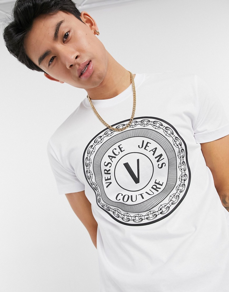 Versace Jeans Couture emblem logo t-shirt in white