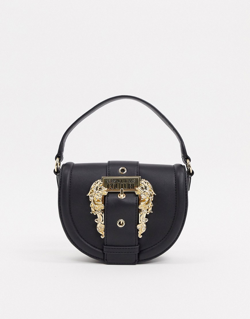 Versace Jeans Couture gold hardware saddle bag-Black