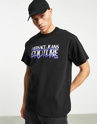Versace Jeans Couture grafitti t-shirt in black