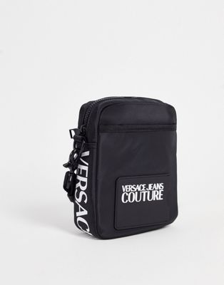 Versace Jeans Couture icon logo flight bag in black