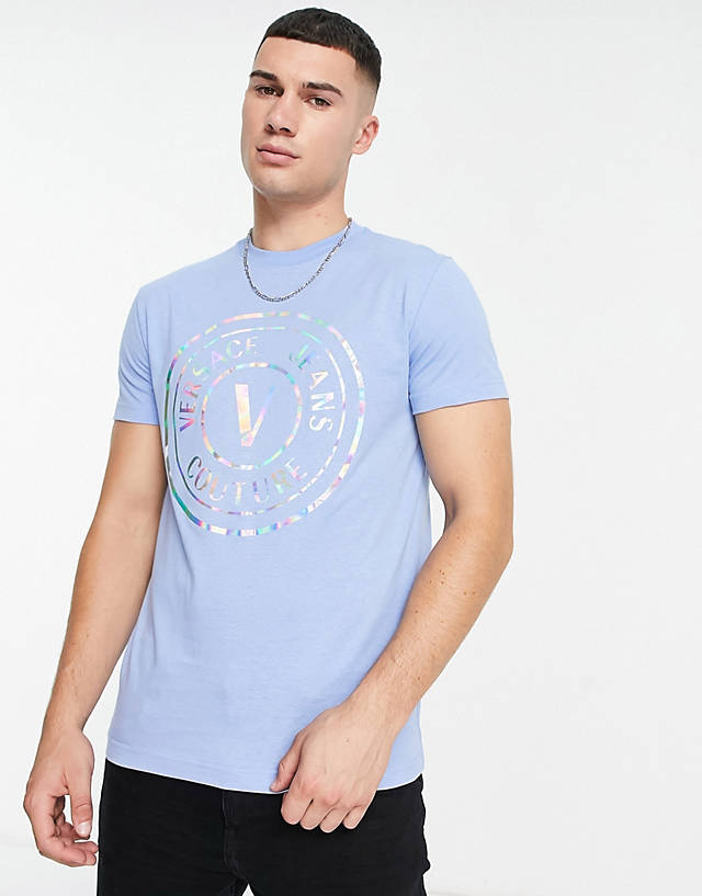 Versace Jeans Couture - iredescent emblem t-shirt in blue