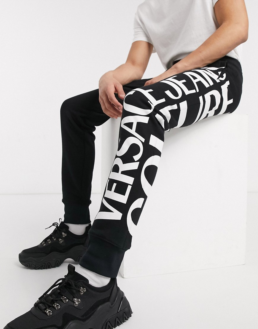 Versace Jeans Couture - Joggers neri con logo grande laterale-Nero