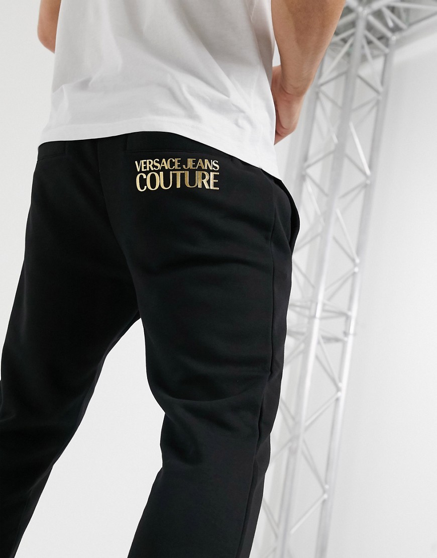 Versace Jeans Couture - Joggers skinny nera con logo sul retro-Nero