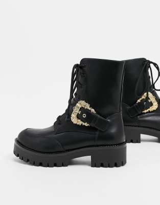 versace lace up boots