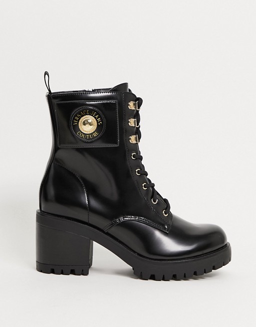 Versace Jeans Couture lace up heel boot